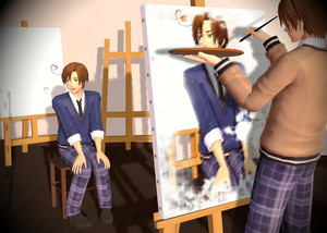  Stay Still. Feli painting Romano. This is Itacest too.