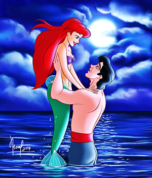  Walt Дисней Фан Art - Princess Ariel & Prince Eric