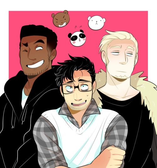 We Bare Bears' Grizzly, Panda and Ice Bear in human form