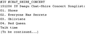  151206 iu 'CHAT-SHIRE' konser at Daegu