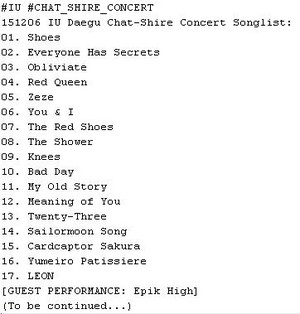 151206 iu 'CHAT-SHIRE' show, concerto at Daegu