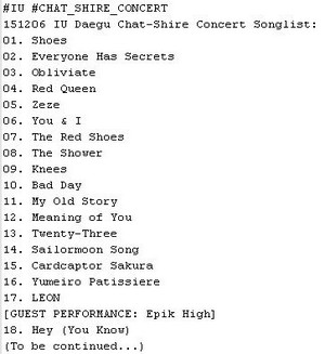  151206 李知恩 'CHAT-SHIRE' 音乐会 at Daegu
