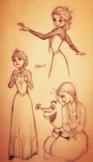  Elsa, Anna and Olaf