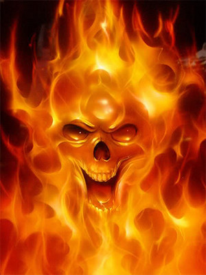  Flaming skull