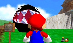  Mario meets the Chain Chomp Gif