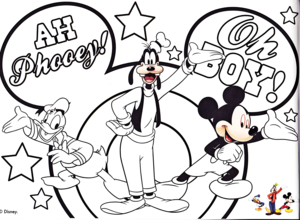  Walt Disney Coloring Pages - Donald Duck, Goofy Goof & Mickey topo, mouse