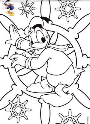  Walt Disney Coloring Pages - Donald con vịt, vịt
