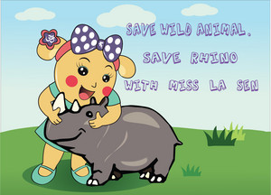  save wild animal. Save rhino with Miss La Sen