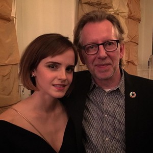  Emma at the Global Goals makan, kantin last night in Davos