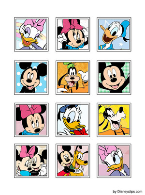  Mickey, Minnie, Donald Daisy, Goofy, Pluto stickers