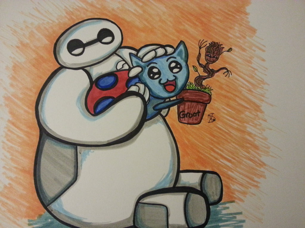 baymax  catbug  and groot by comix chick d89zy5y