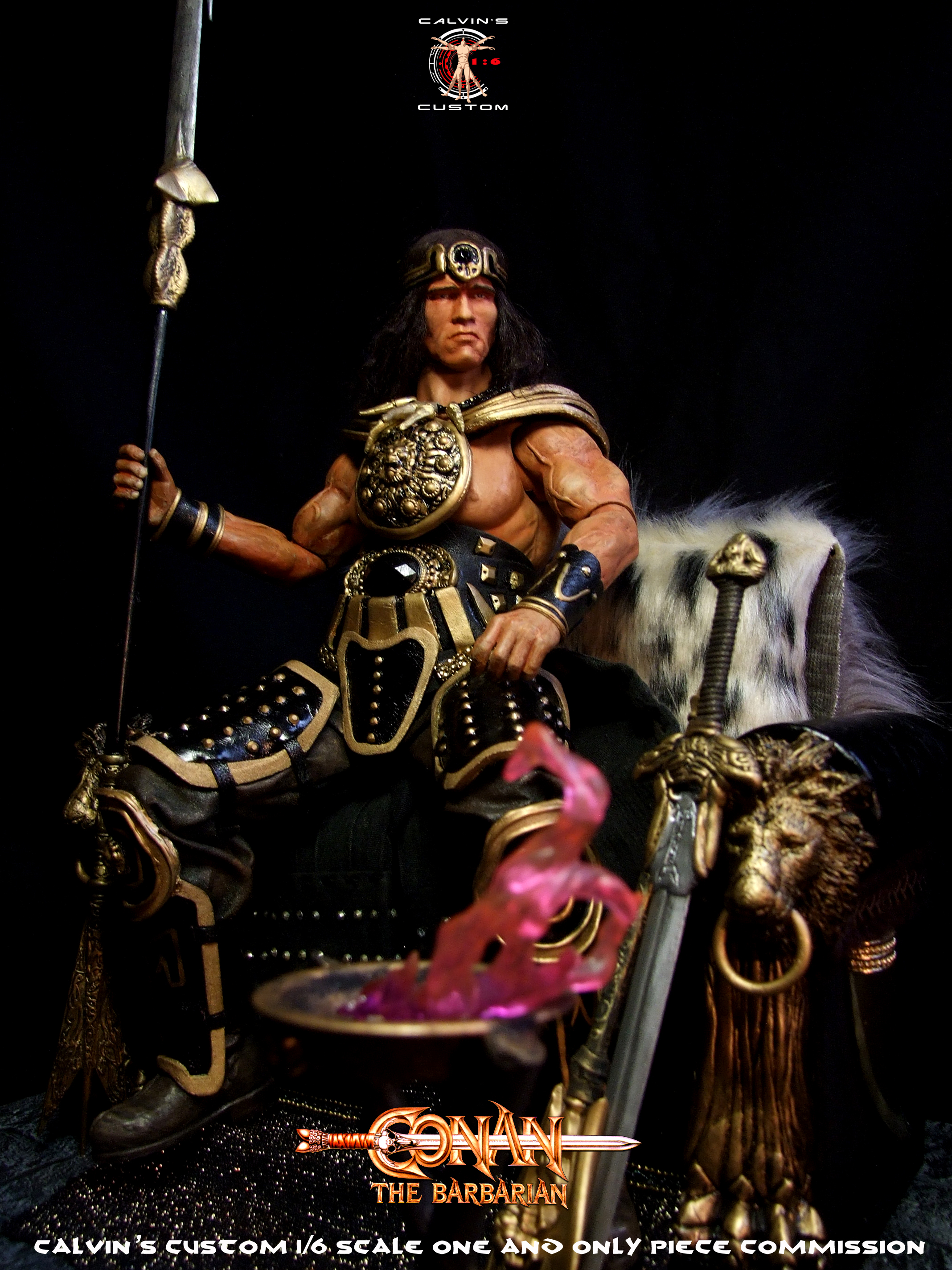 Calvin's Custom 1/6 one sixth scale Arnold Schwarzenegger as King Conan, based on Conan the Barbaria