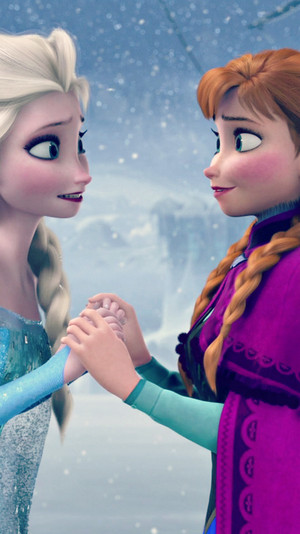  La Reine des Neiges Elsa and Anna phone fond d’écran