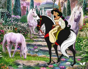  Princess 재스민 속, 재 스민 riding her horse