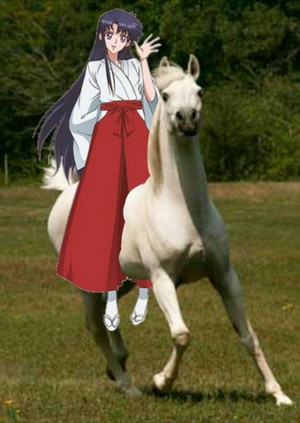  Rei Hino riding on her Beautiful White Horse