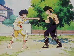  Ryoga helps Akane with her training
