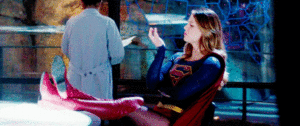  Supergirl during DEO briefing