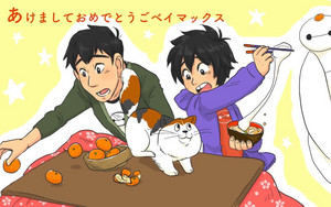  Tadashi, Hiro, Baymax and Mochi