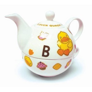  茶 pot with 鸭 child