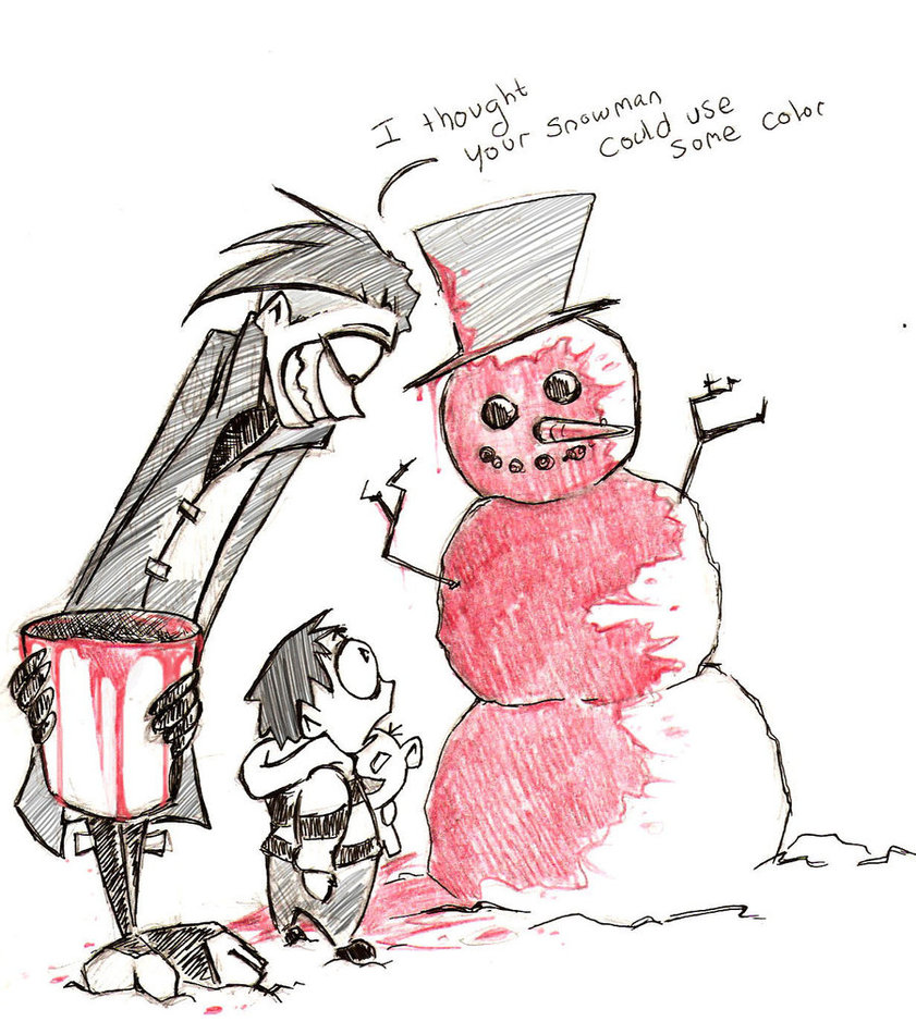 "I thought your snowman could use some color"