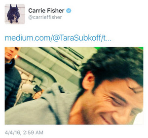 [Oscar Isaac] from Carrie Fischer’s twitter
