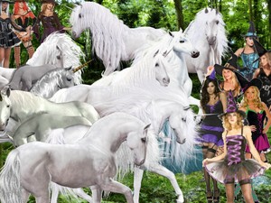 A Group of Sexy Witches are planning to capture Beautiful Wild White Unicorns