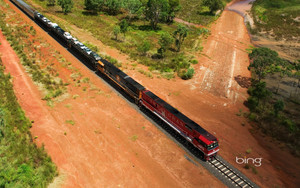  Aerial of the Ghan Train Australia