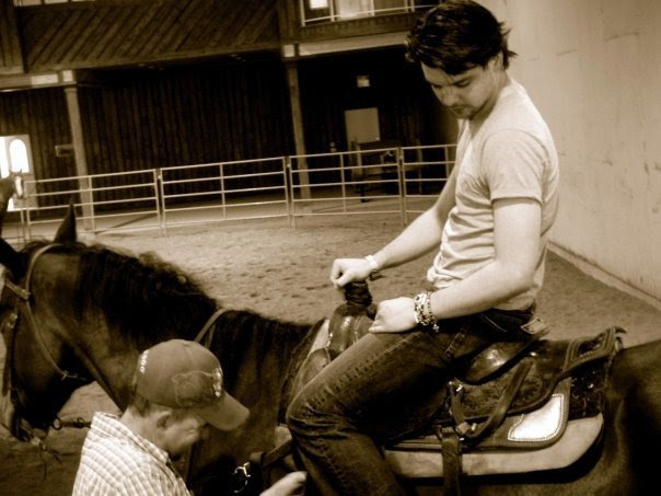 Andrew taking horse riding lessons