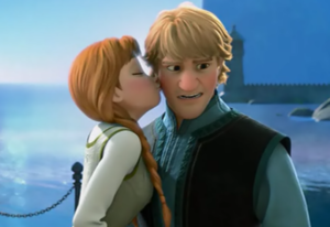  Anna and Kristoff - Cheek´s kiss