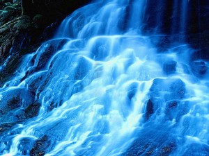 Beautiful blue waterfall