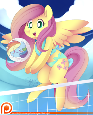  Cute Flutters playing bola voli