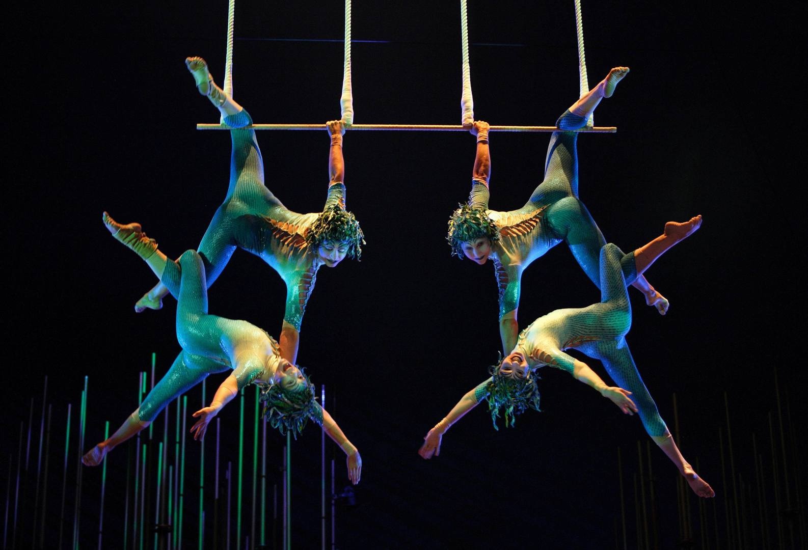 Four person trapeze act