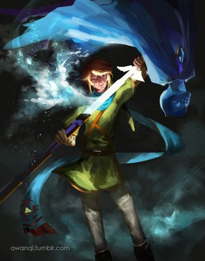  Link and Fi Hyrule Warriors artwork سے طرف کی Awanqi.
