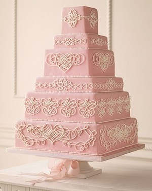  गुलाबी wedding cake