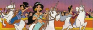  Princess 재스민 속, 재 스민 and her 프렌즈 riding their Beautiful Unicorn Steeds