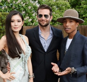  Rebecca Wang, Bradley Cooper and Pharrell Williams attend the 2014 Serpentine Summer Party - London