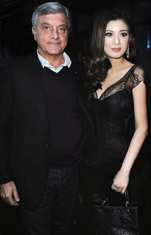 Rebecca Wang and Dior President Sidney Toledano at John Galliano's 2013 Collection Show in Paris