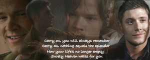  Sam/Dean Banner - Carry On My Wayward Son