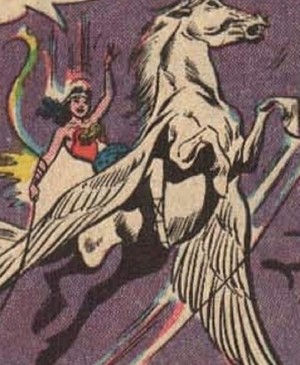  Wonder Woman rides on her Peagsus