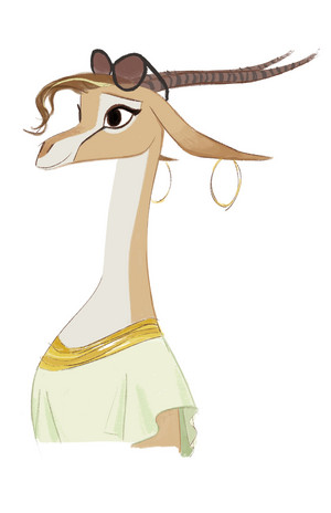  Zootopia - Early rusa, gazelle Concept Art