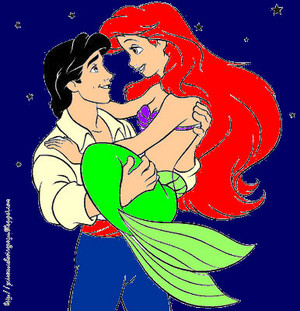  Walt disney fã Art - Prince Eric & Princess Ariel