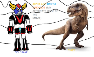  goldrake vs t rex alternate scene of the movie