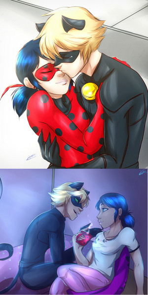  Chat Noir and Ladybug - Chat Noir and Marinette