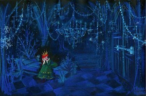  La Reine des Neiges Concept Art - Anna locked in her room/prison in Elsa’s ice château