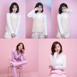  Kim Ji Won is a pretty berwarna merah muda, merah muda lady in b-cuts for Singles'