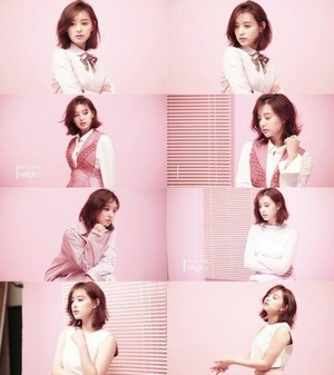 Kim Ji Won is a pretty pink lady in b-cuts for Singles'