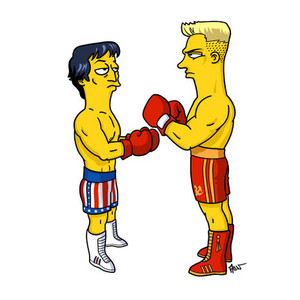 Rocky and Drago in The Simpsons