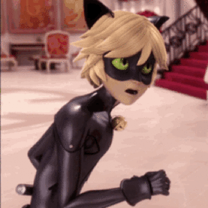  Adrien/Chat Noir scratching the back of his head