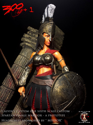  Calvin's Custom One Sixth Scale Custom " 300 1" Spartan Female Warrior