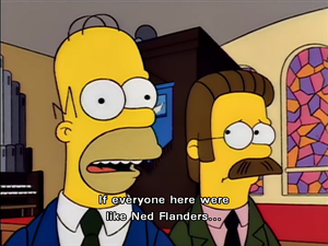 Homer Simpson and Ned Flanders
